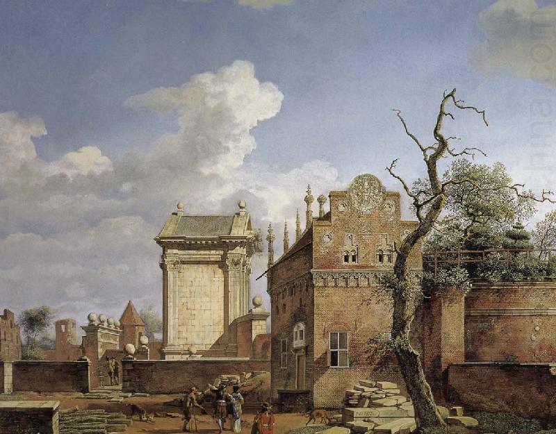 Jan van der Heyden Construction of the Arc de Triomphe oil painting picture